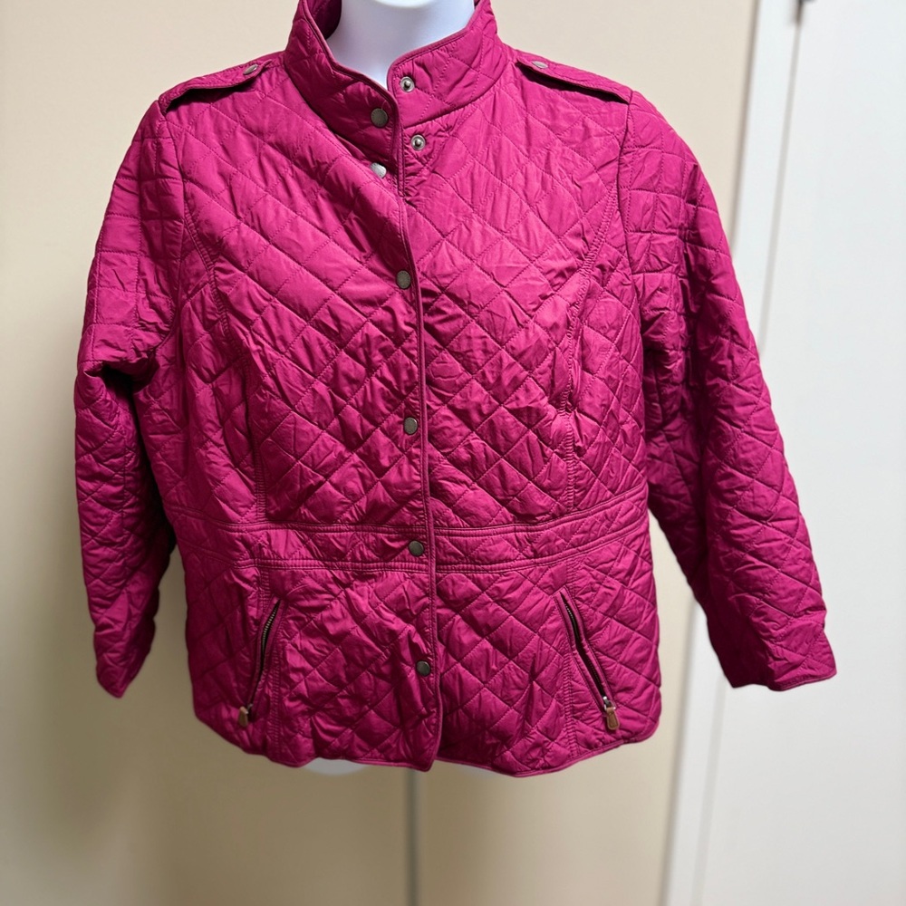 Talbots Plus Quilted‎ Puffer Jacket - wine/plum 2xP